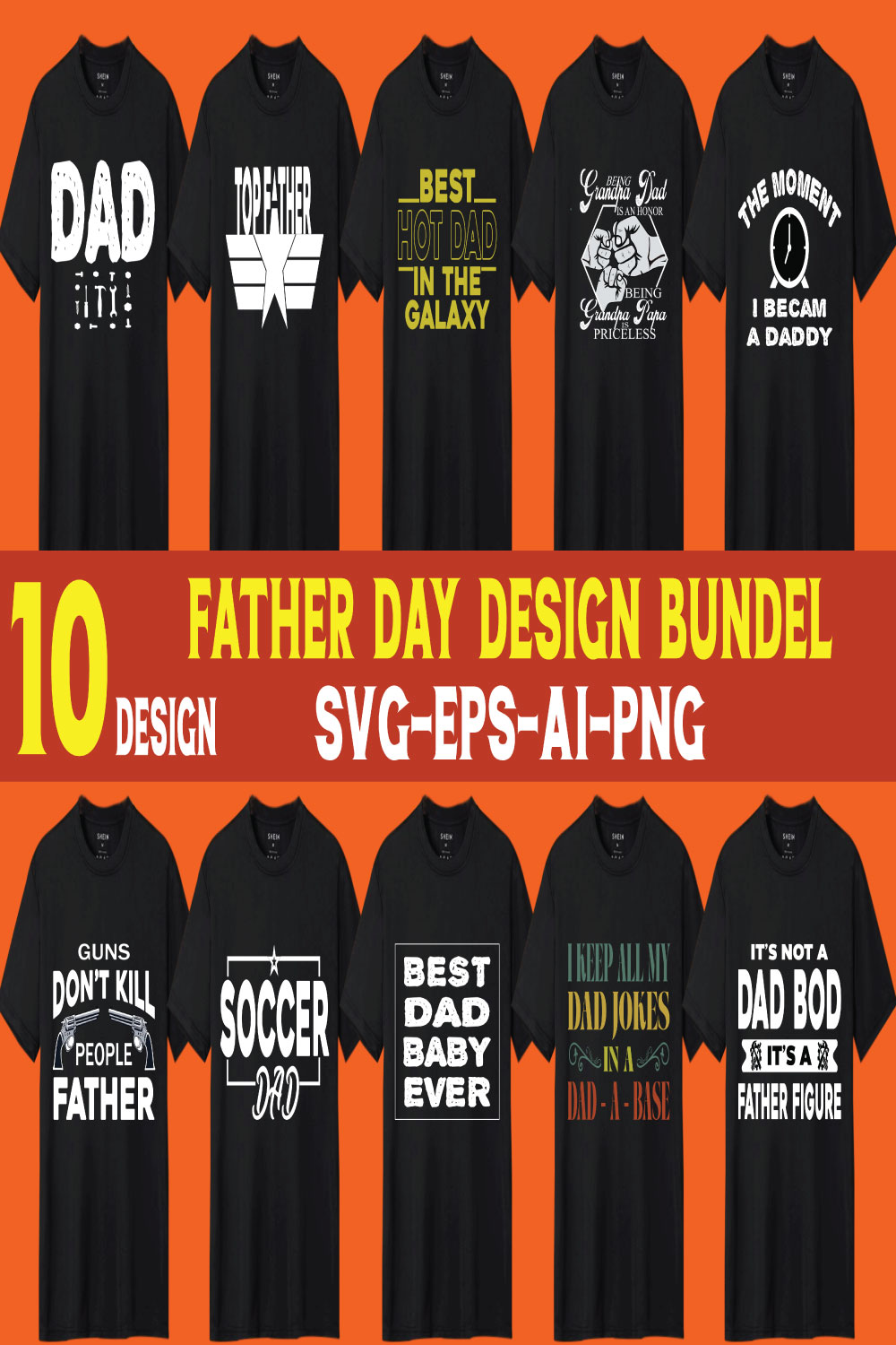This is Father's Day T-shirt Design pinterest preview image.