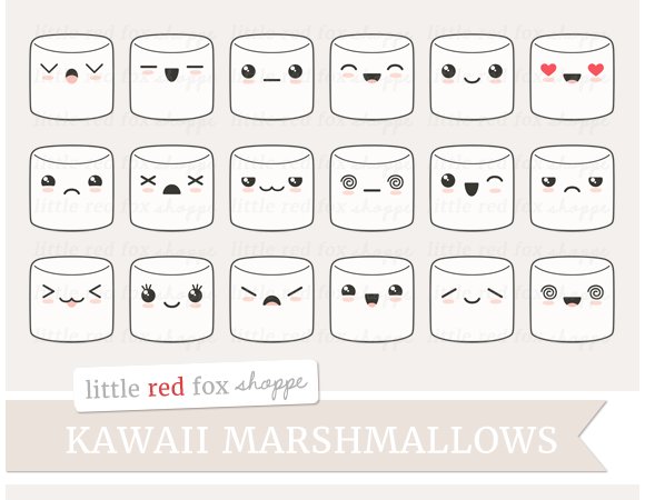 Kawaii Marshmallow Clipart cover image.