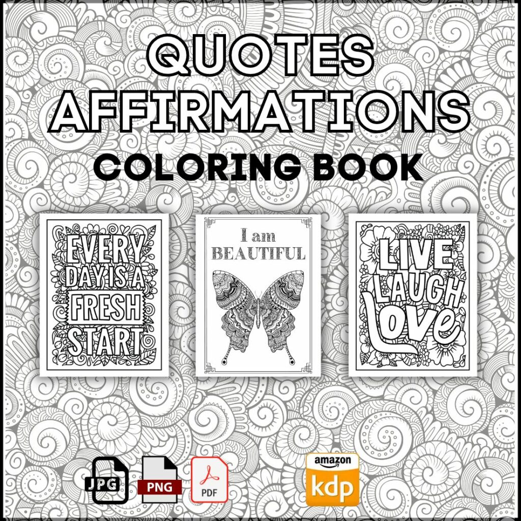 Quotes Affirmations Adult Coloring Pages Masterbundles 