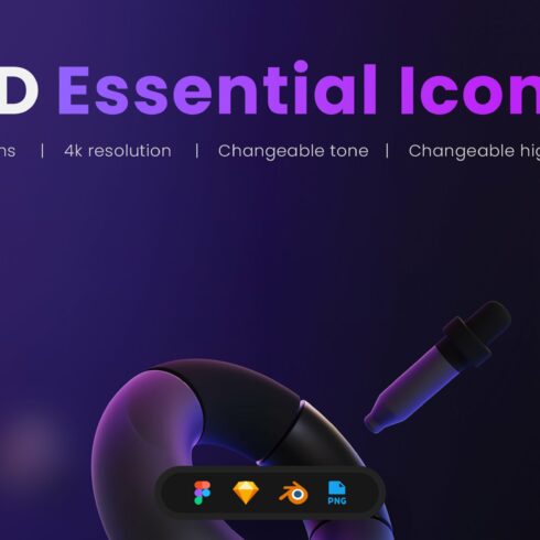 3D essential Icons cover image.