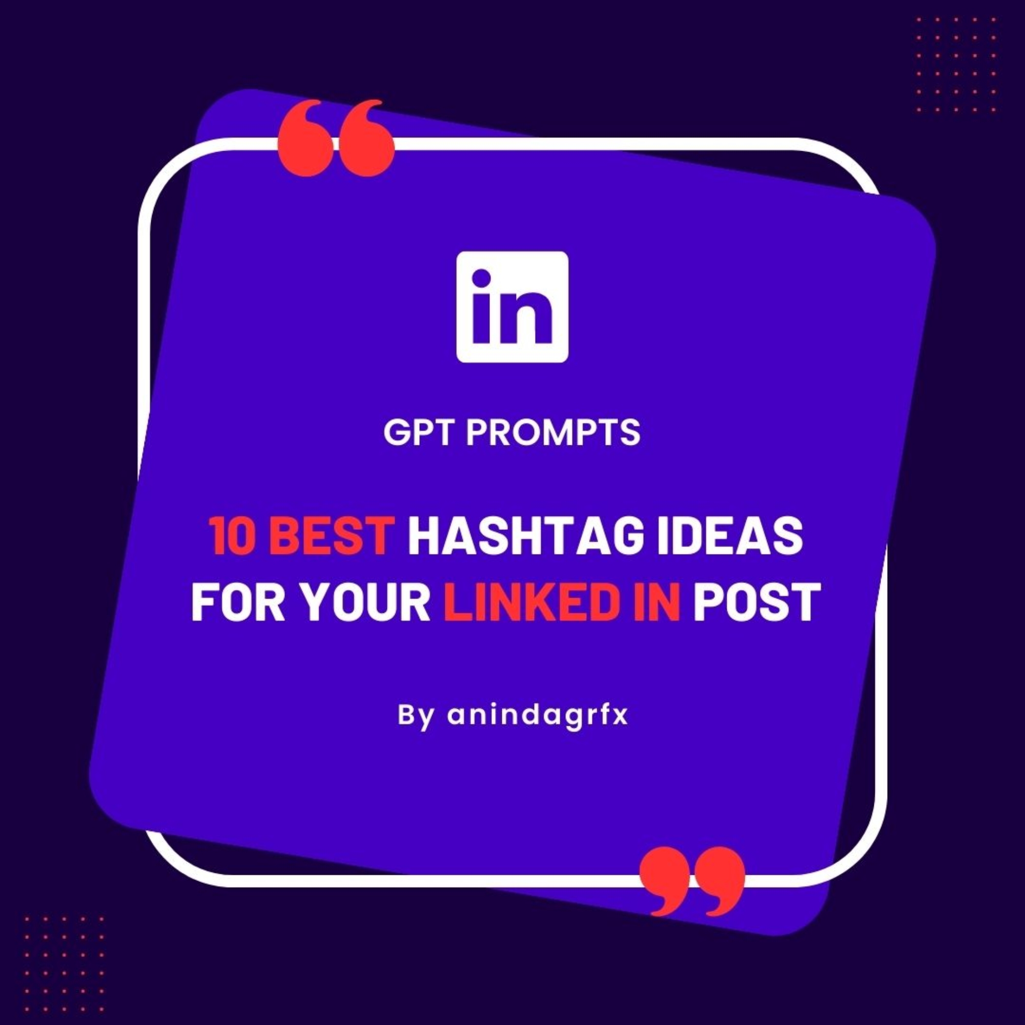 10 Best hashtag research ideas for you linked in post GPT Prompts cover image.