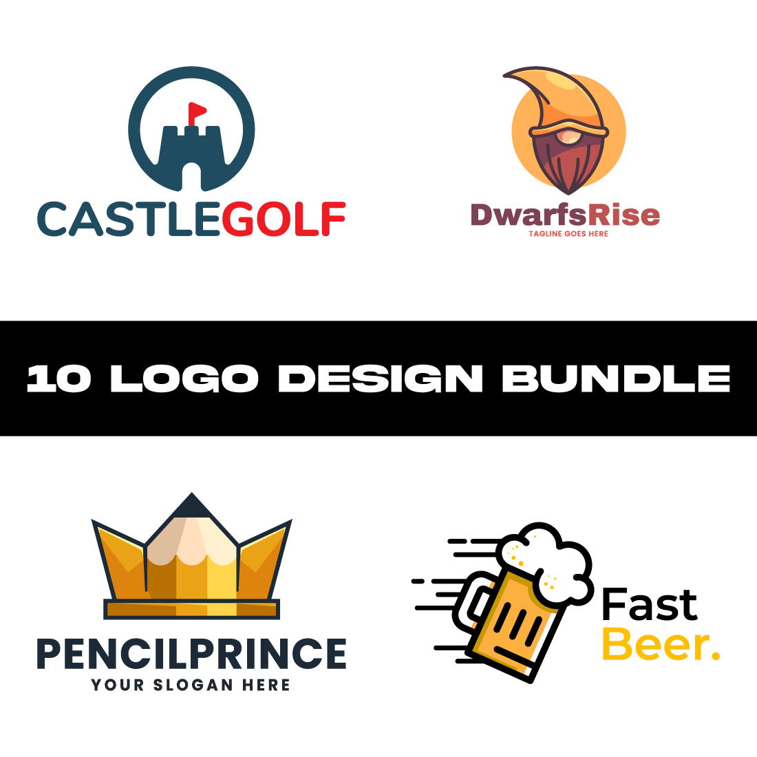 10 Logo Design Bundle for Multiple Industries cover image.