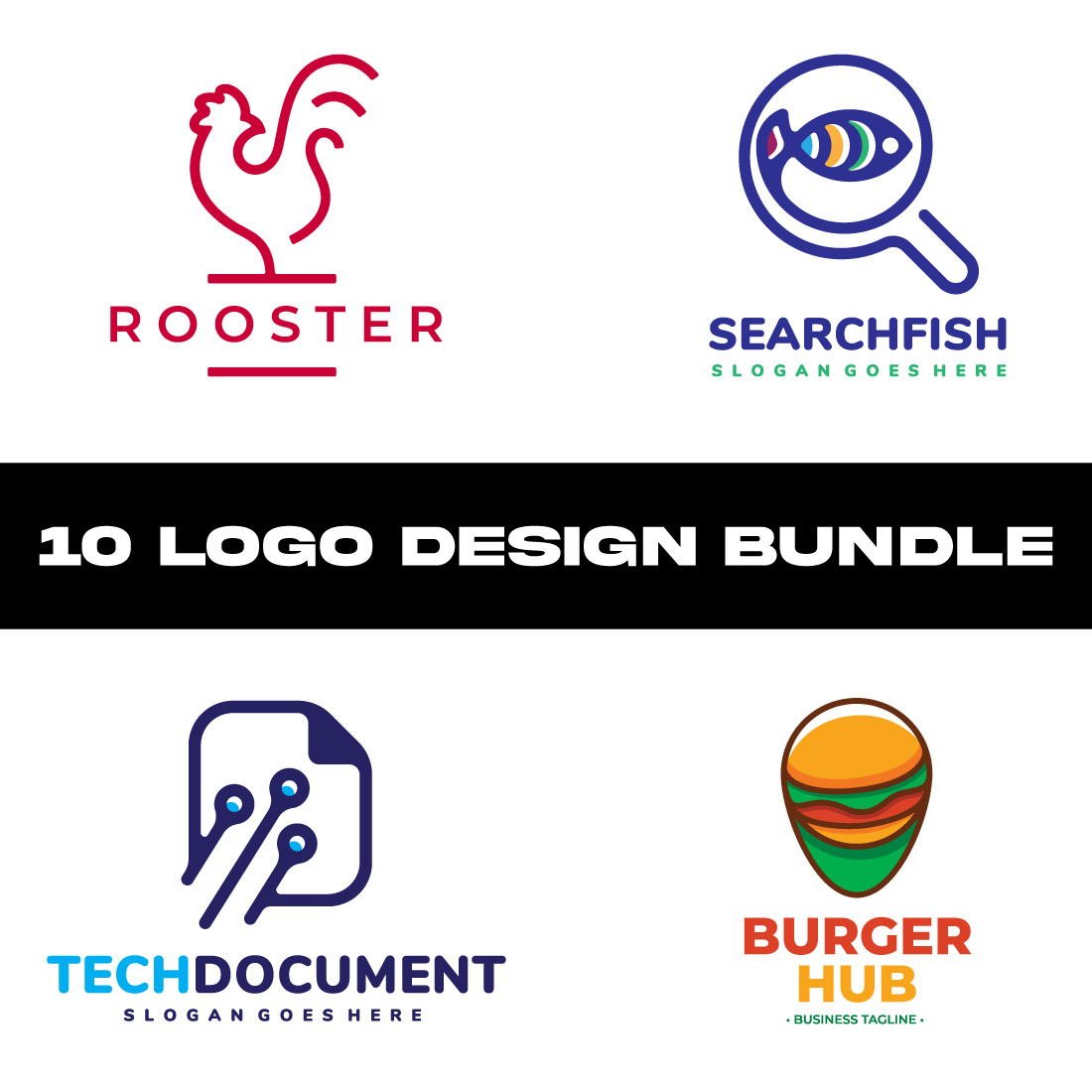 10 Logo Design Bundle for Multiple Industries preview image.