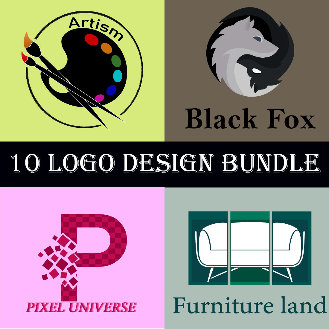 10 minimalist logo design bundle cover image.