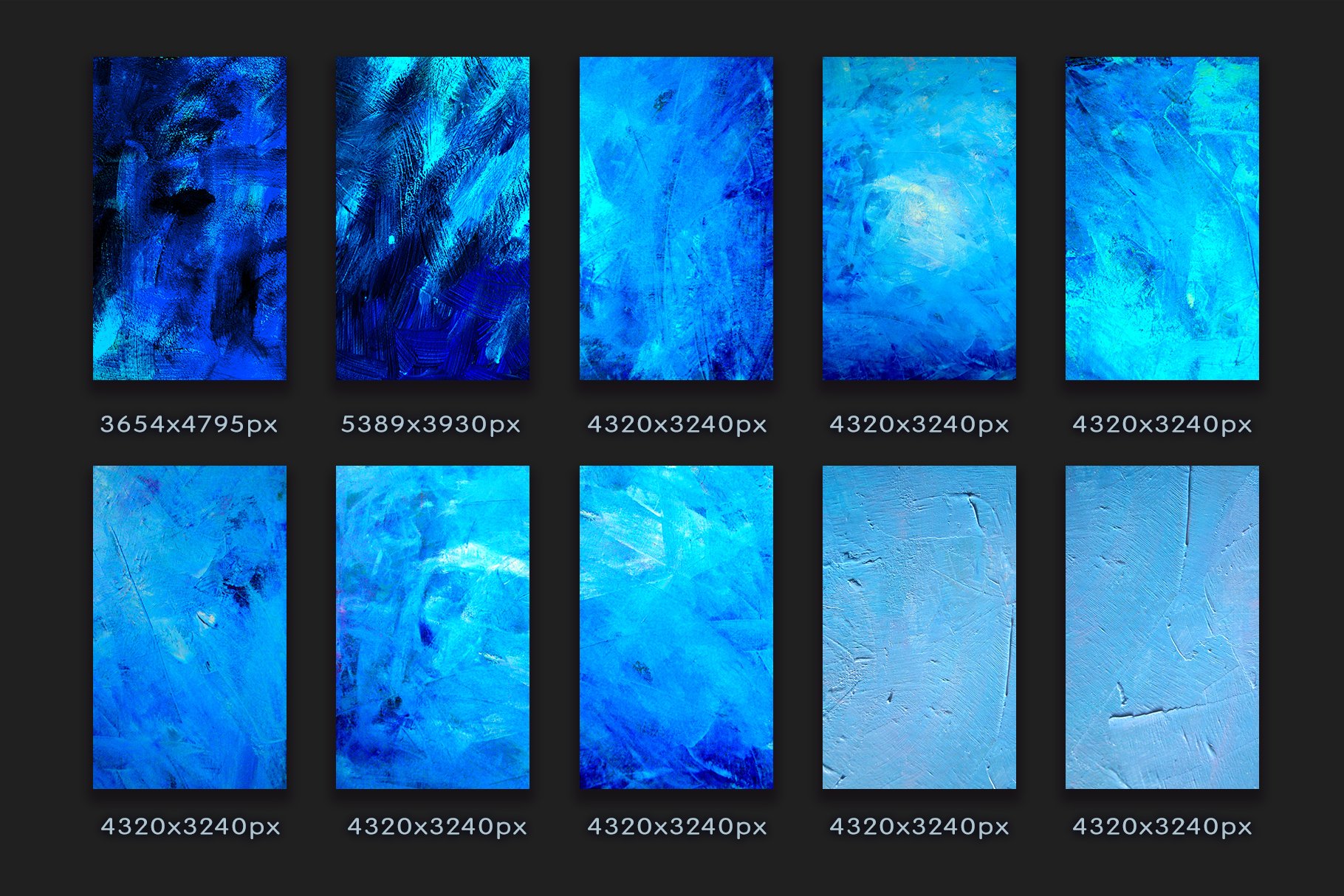 Lazure 20 blue oil paint textures preview image.