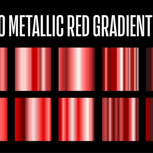 10 Metallic Red Gradients .AI cover image.