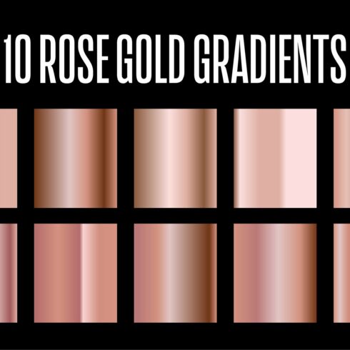 10 Metallic Rose Gold Gradients .AI cover image.