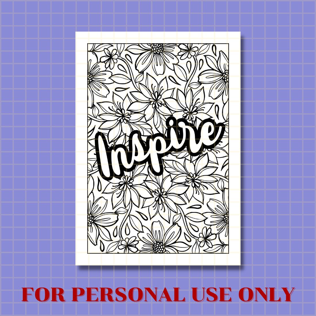 FREE MOTIVATION QUOTE COLORING PAGE preview image.