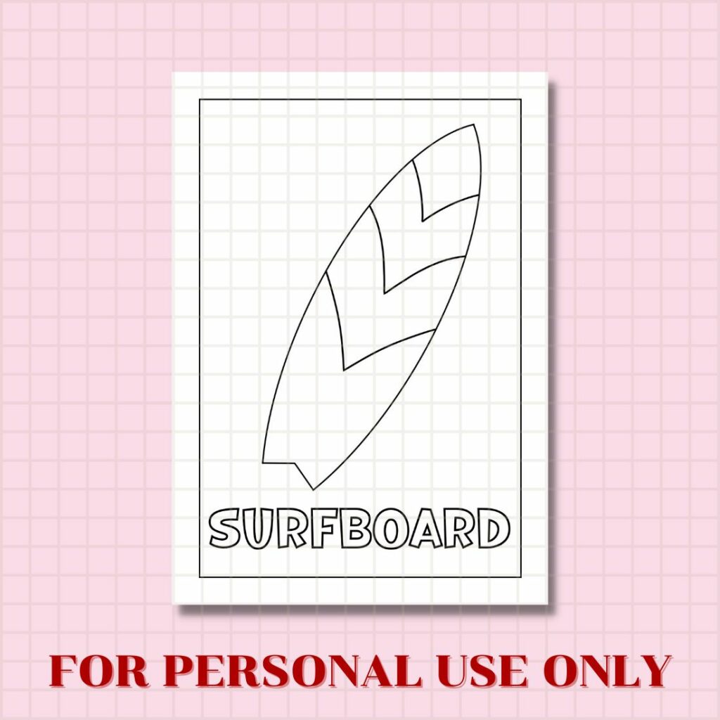 FREE SURFBOARD COLORING PAGE - MasterBundles