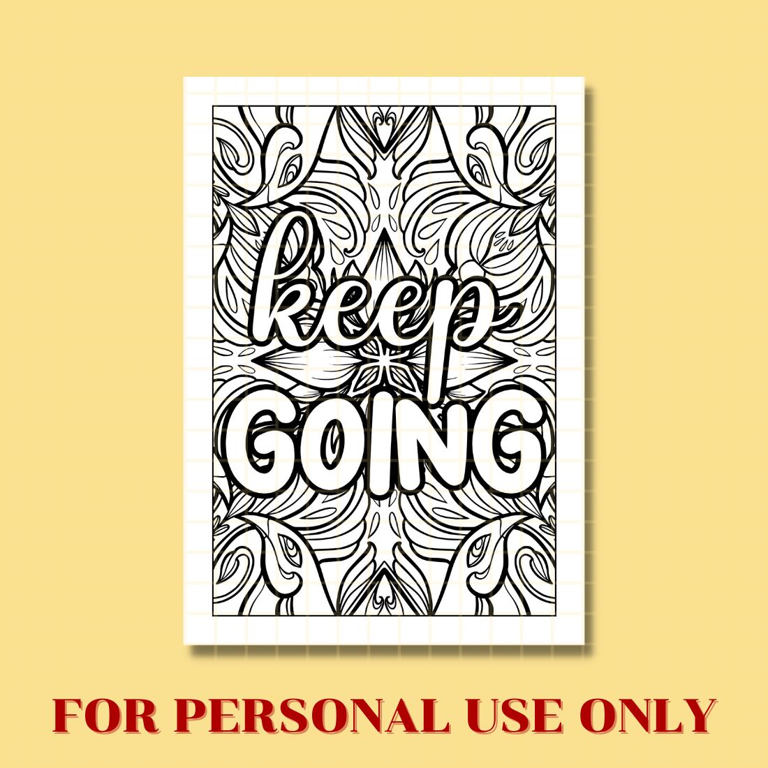 FREE MOTIVATION QUOTE COLORING PAGE preview image.