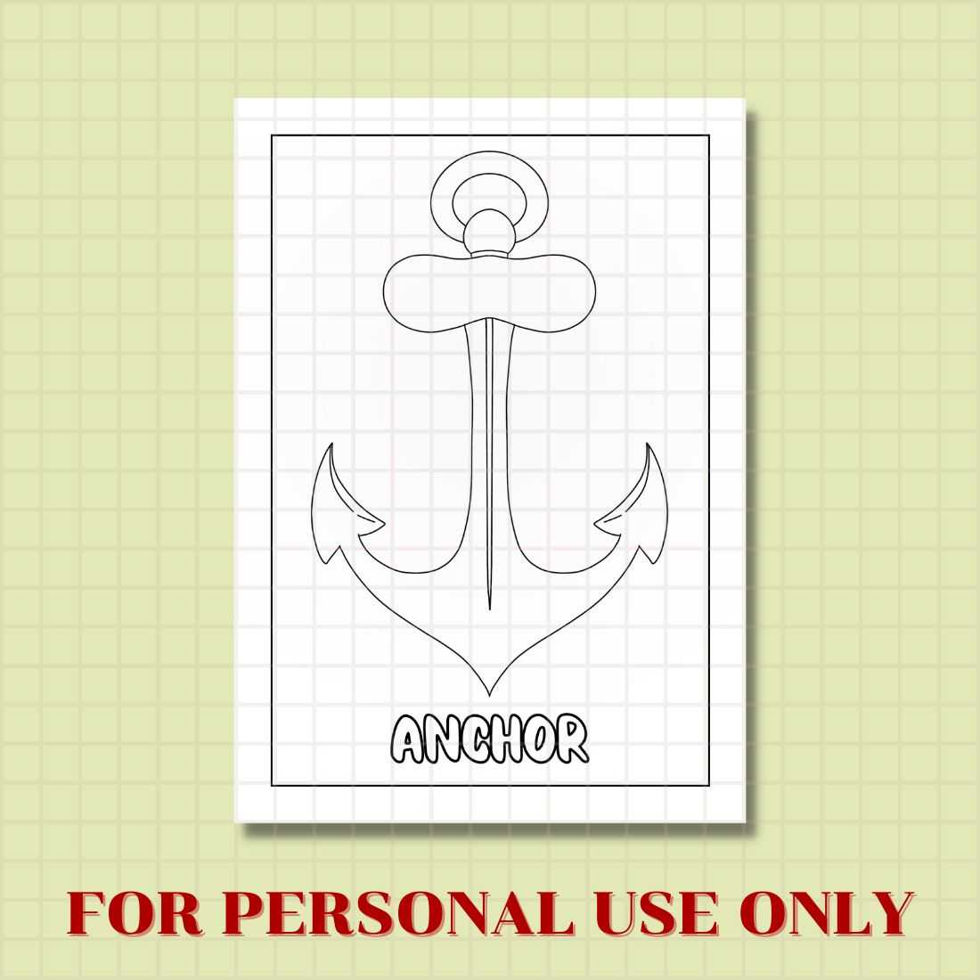 FREE ANCHOR COLORING PAGE preview image.