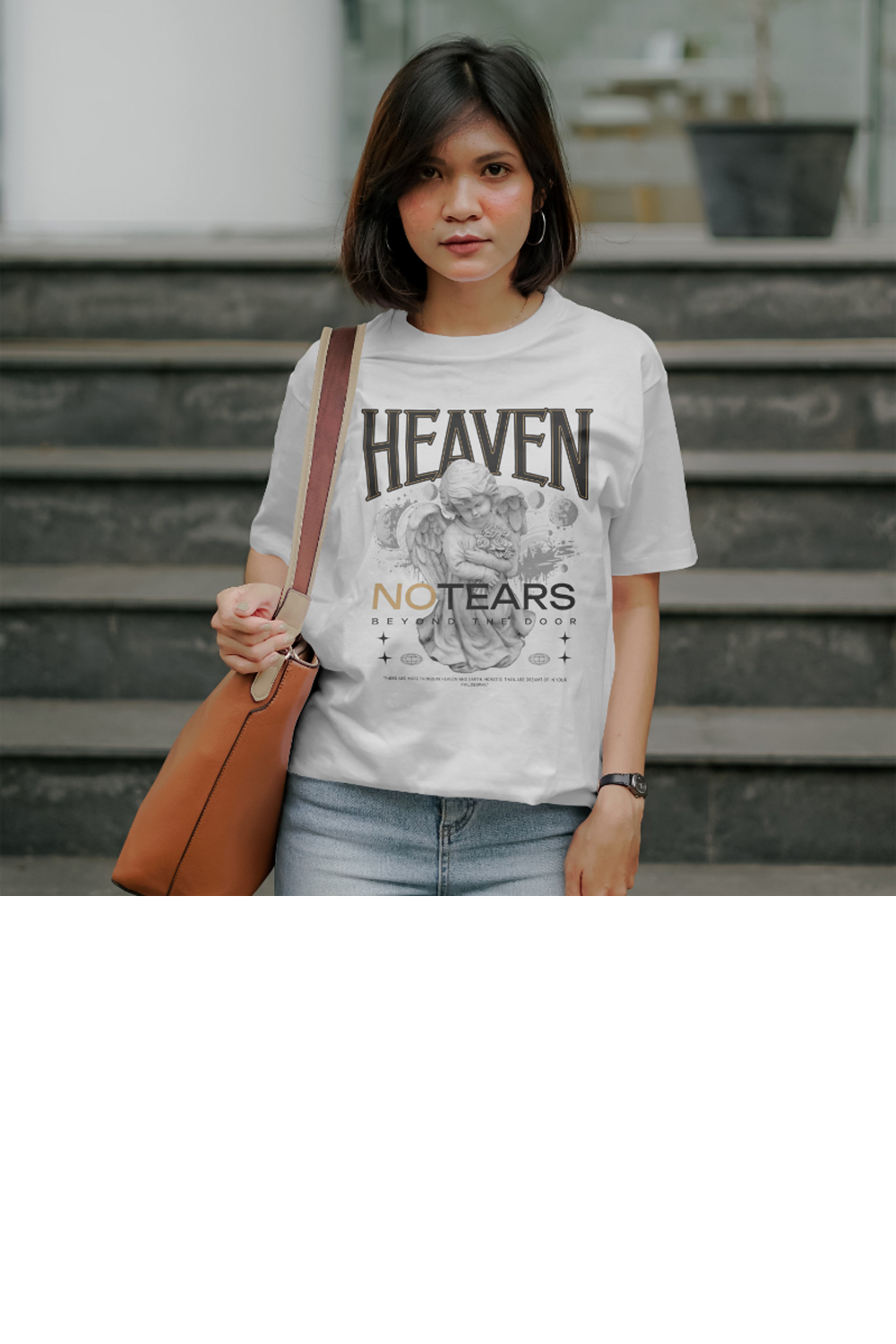 HEAVEN NOTEARS BEYOND THE DOOR – Quotes T-Shirt Design pinterest preview image.