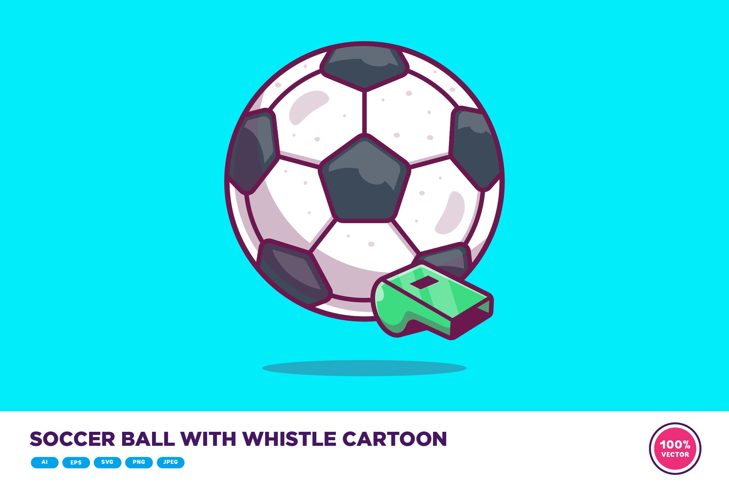 Soccer Ball With Whistle Cartoon cover image.