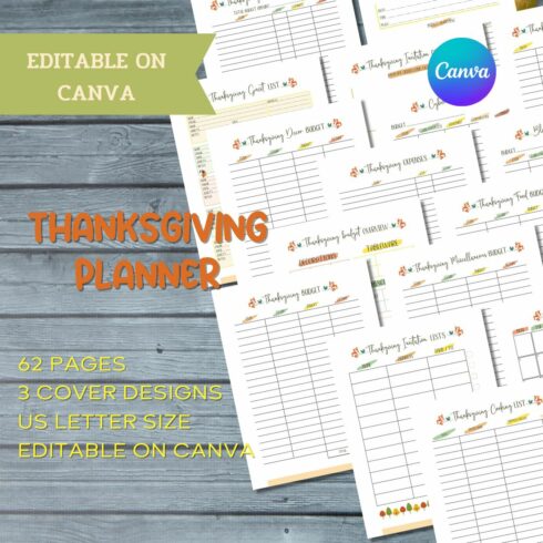 Thanksgiving Planner - Canva Template cover image.