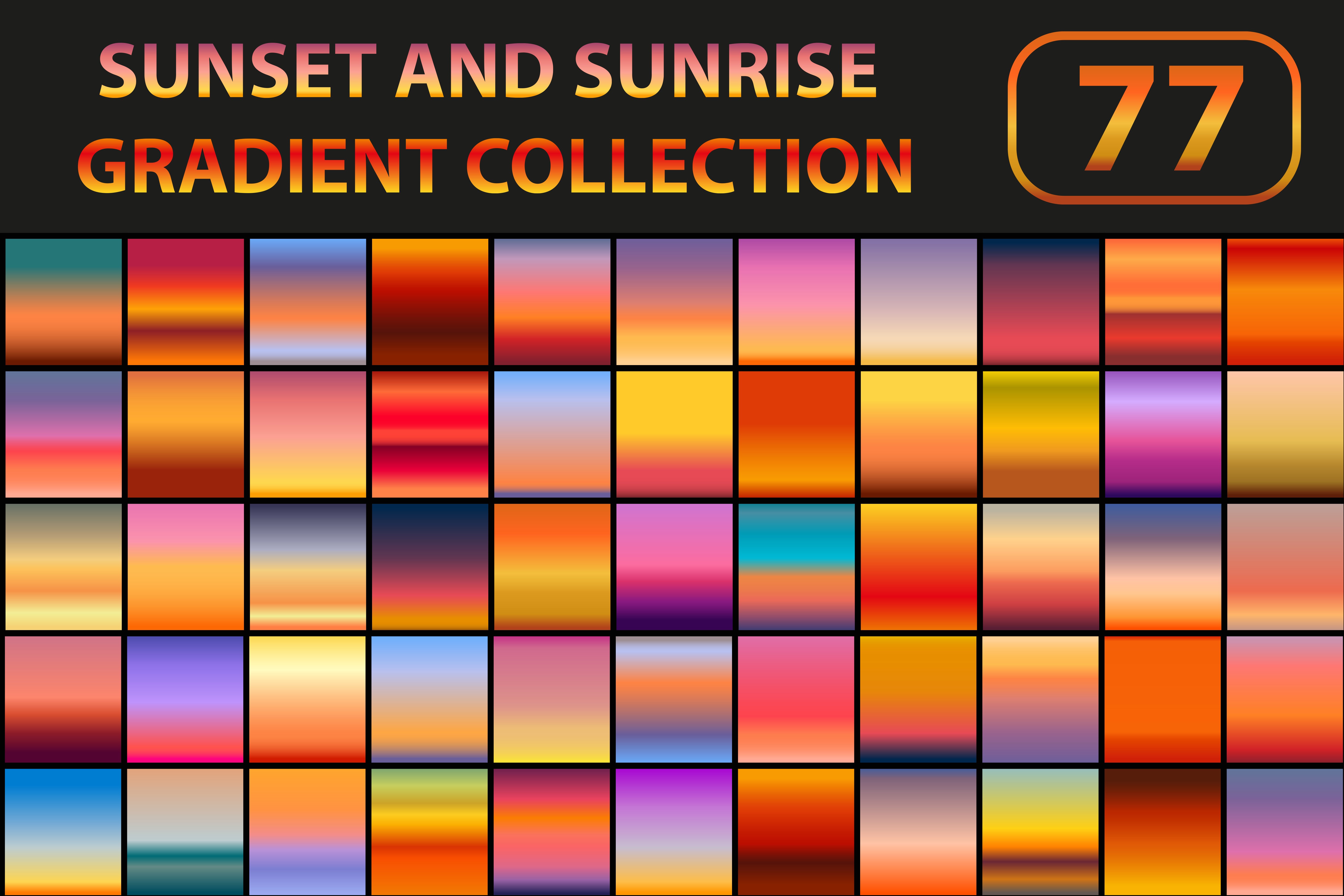 Sunset and sunrise gradient set cover image.