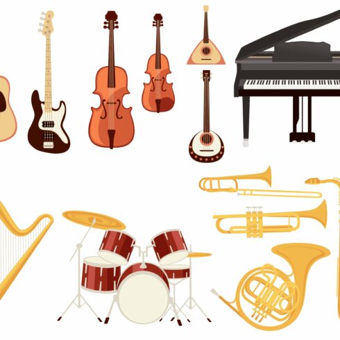 Set of classical musical instrument cover image.