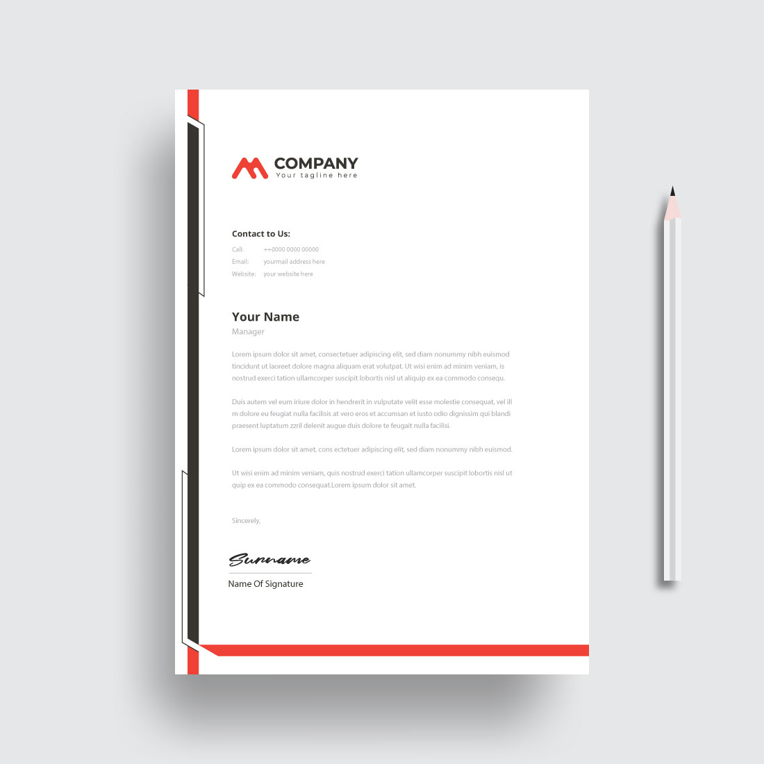 letterhead business corporate template design preview image.