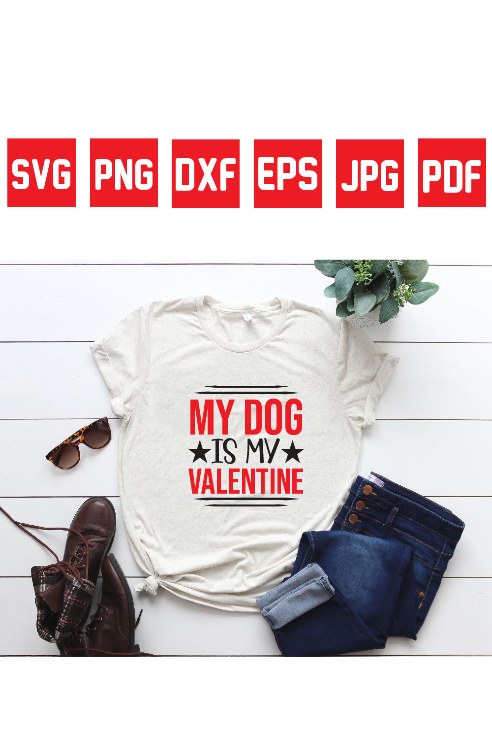 my dog is my valentine pinterest preview image.