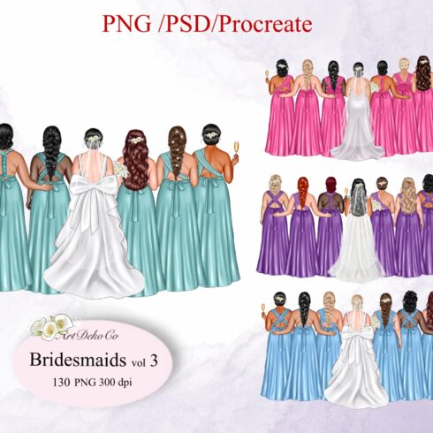Bride and Bridesmaids Plus Size Art cover image.