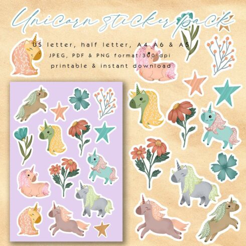 Unicorn sticker pack cover image.
