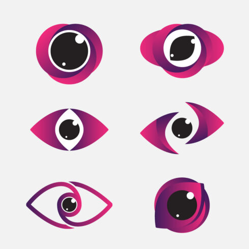 Abstract Vector 6 Eye Logo Bundle Different Eyes Icon Set cover image.