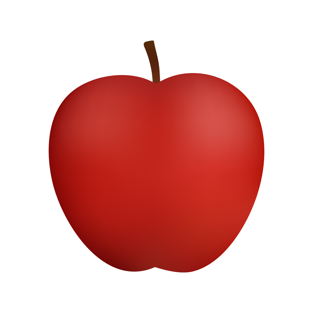 Red Apple Illustration On White Background preview image.