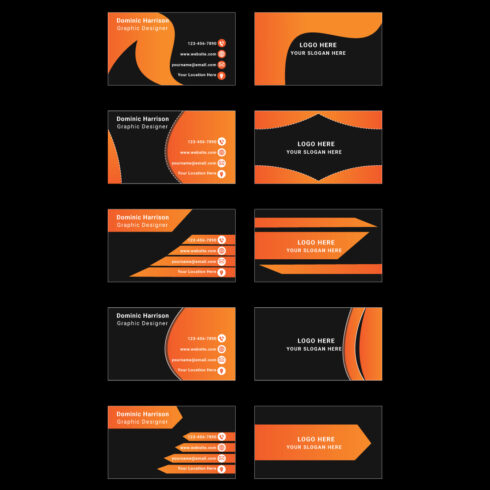 5 business card template bundle cover image.