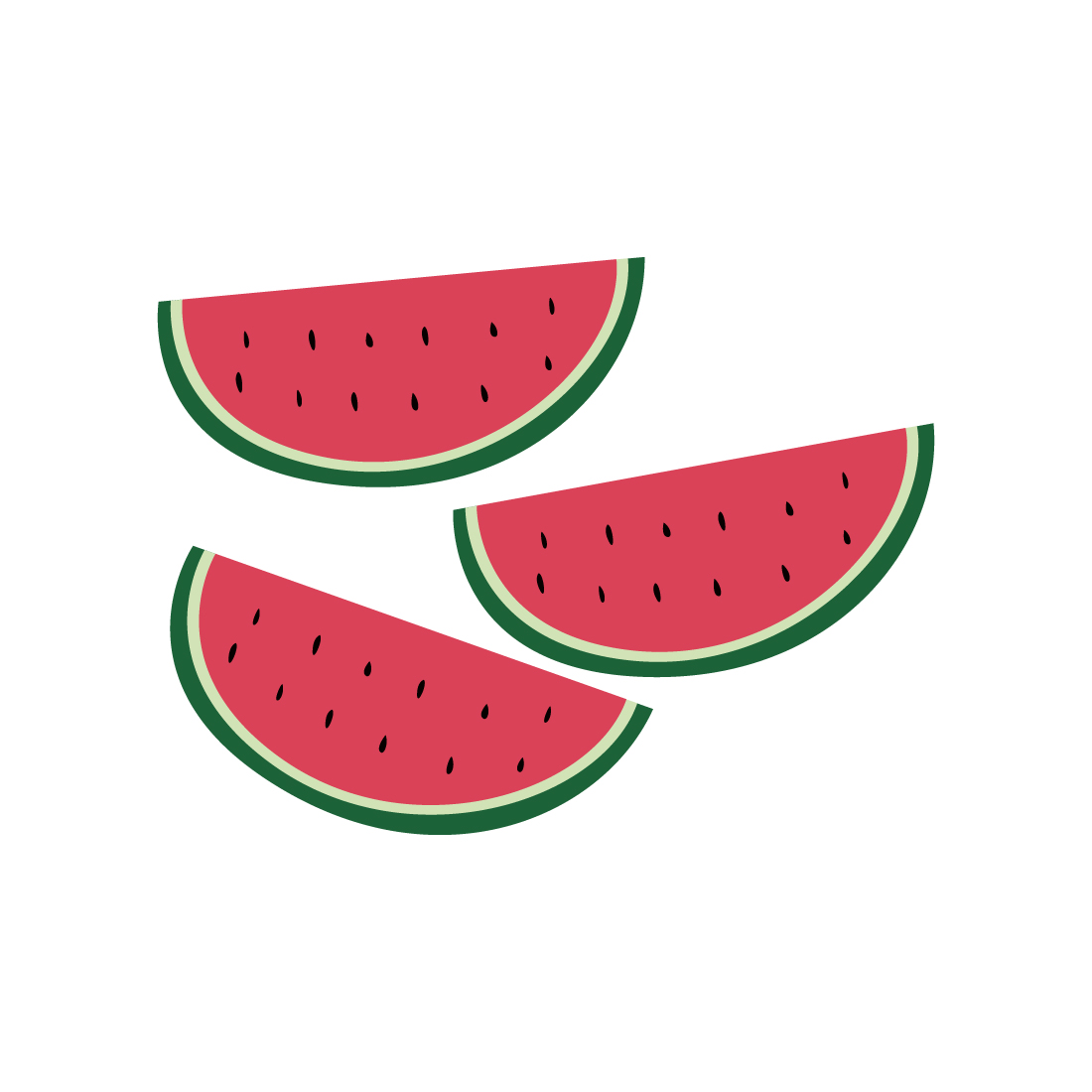 Watermelon Illustration On White Background preview image.