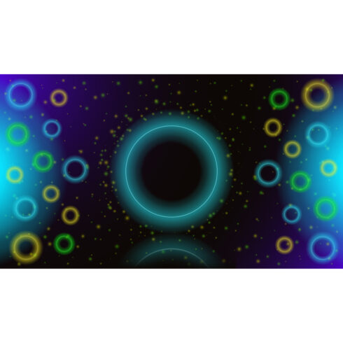 Abstract shiny glowing circle colorful background cover image.