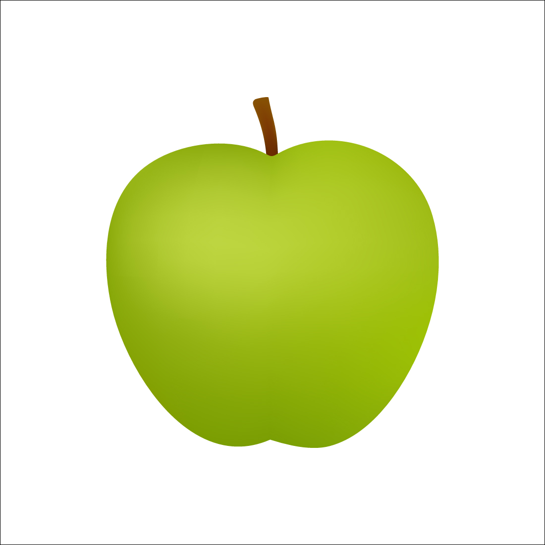 Green Apple Illustration On White Background preview image.