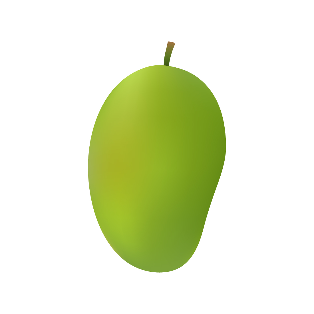 Green Mango Illustration On White Background preview image.