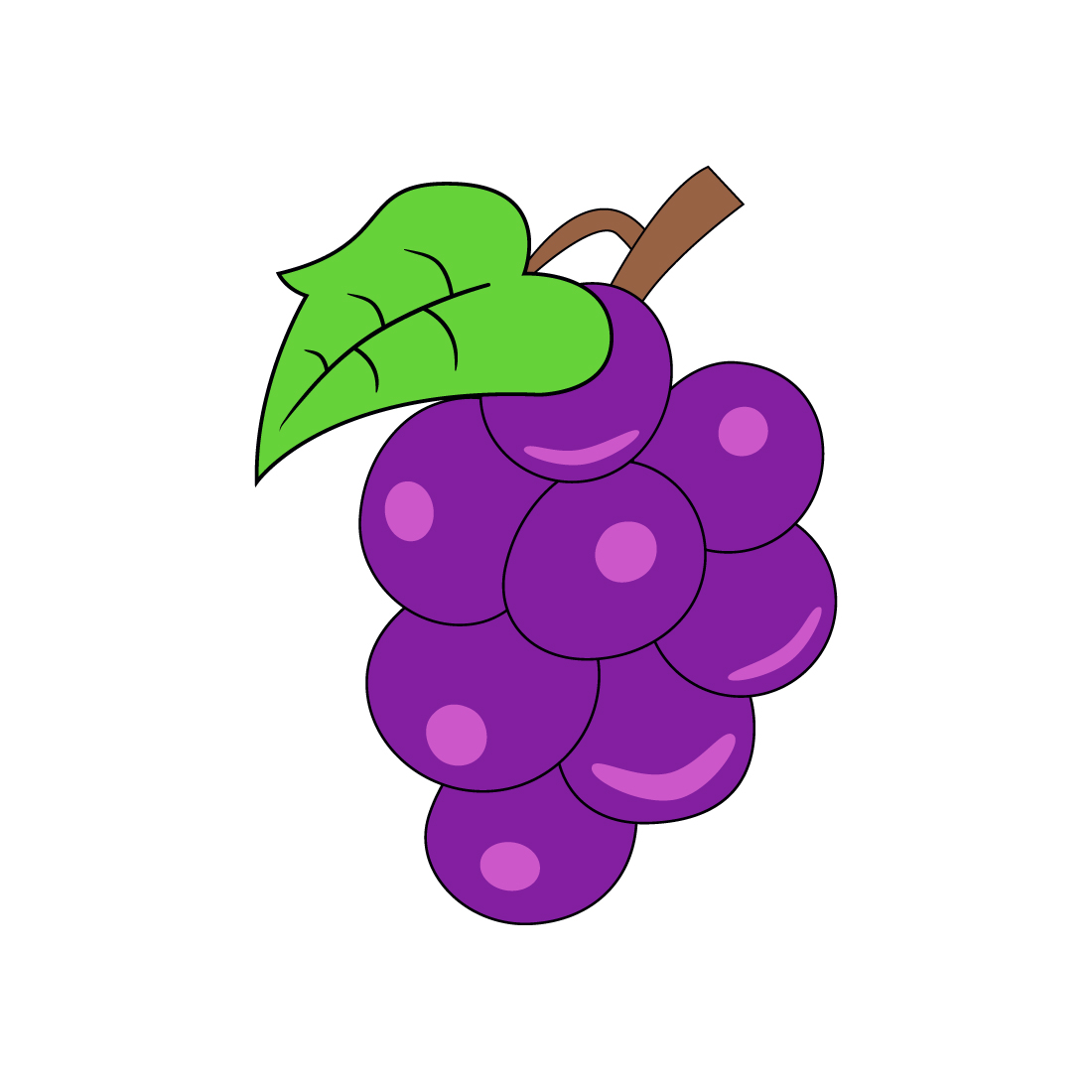 Grapes Illustration On White Background preview image.