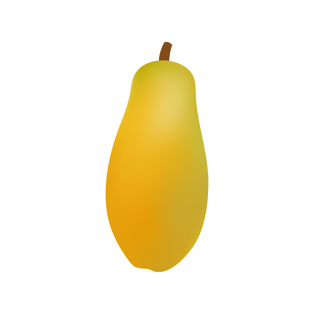 Yellow Papaya Illustration On White Background preview image.