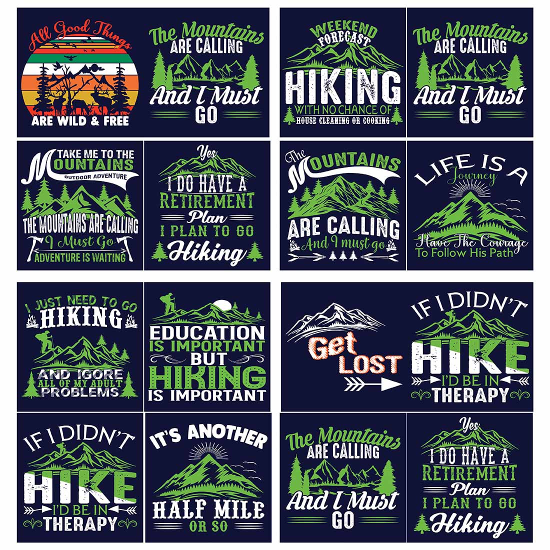 Hiking Saying & quotes, SVG T-Shirt Design |The Mountains are calling and I must go, Retro It's All About Jesus Typography Tshirt Design | Ai, Svg, Eps, Dxf, Jpeg, Png, Instant download T-Shirt | 100% print-ready Digital vector file preview image.