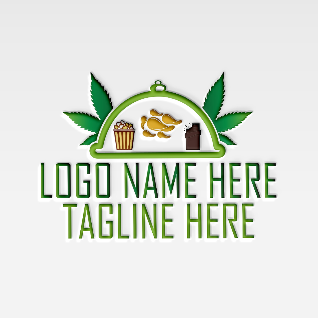 5 creative medical cannabis logo design preview image.