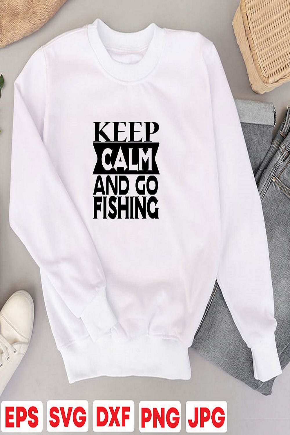 Keep calm and fishing pinterest preview image.