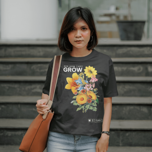 SEE HOW THEY GROW – Quotes T-Shirt Design cover image.