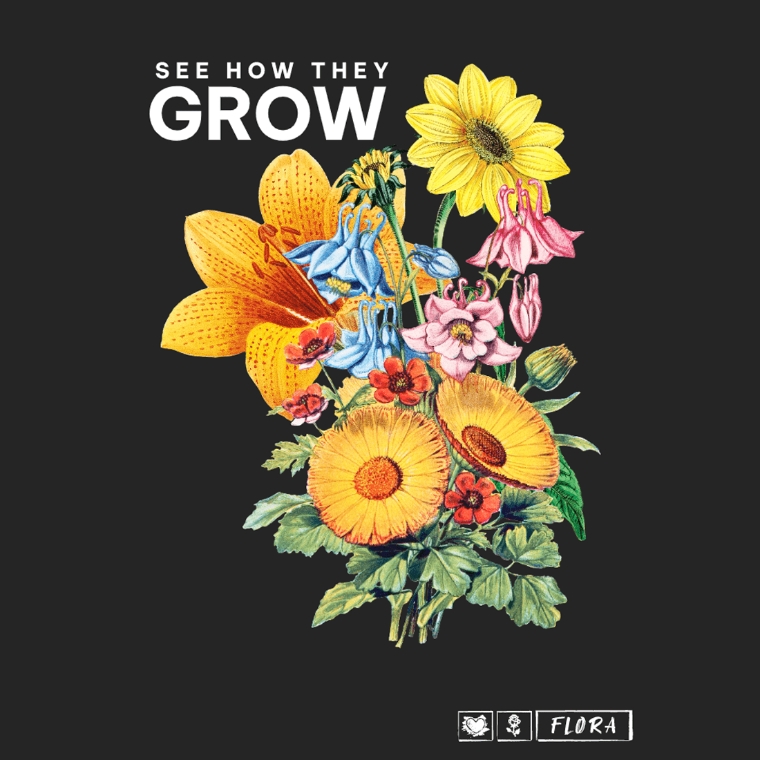 SEE HOW THEY GROW – Quotes T-Shirt Design preview image.