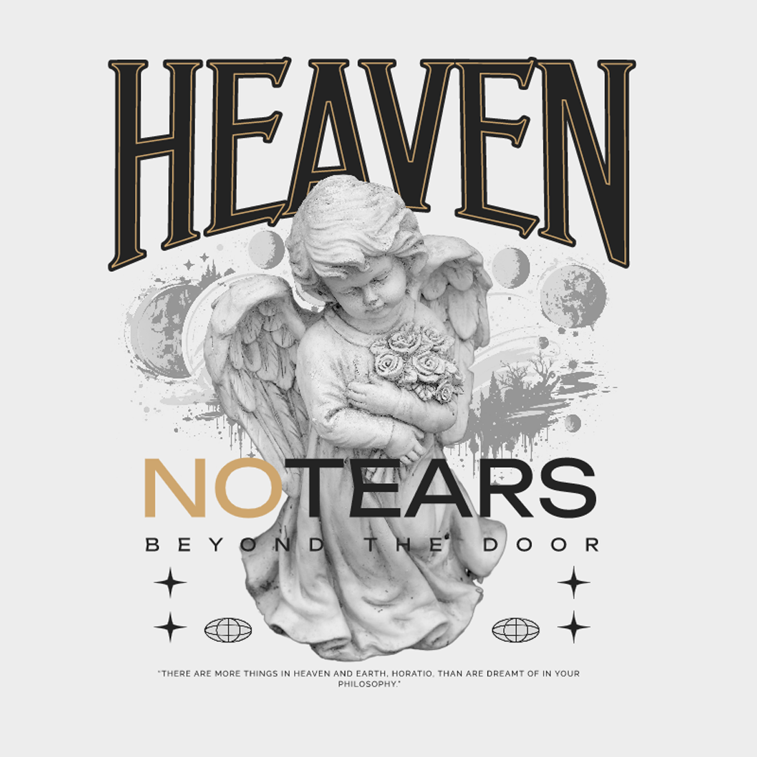 HEAVEN NOTEARS BEYOND THE DOOR – Quotes T-Shirt Design preview image.