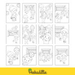 Kids Soccer Sports Activity Coloring Set Graphic by Peekadillie