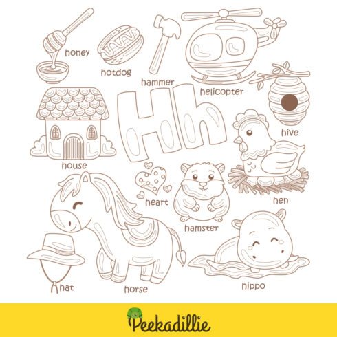 Alphabet H For Vocabulary School Letter Reading Writing Font Study ...