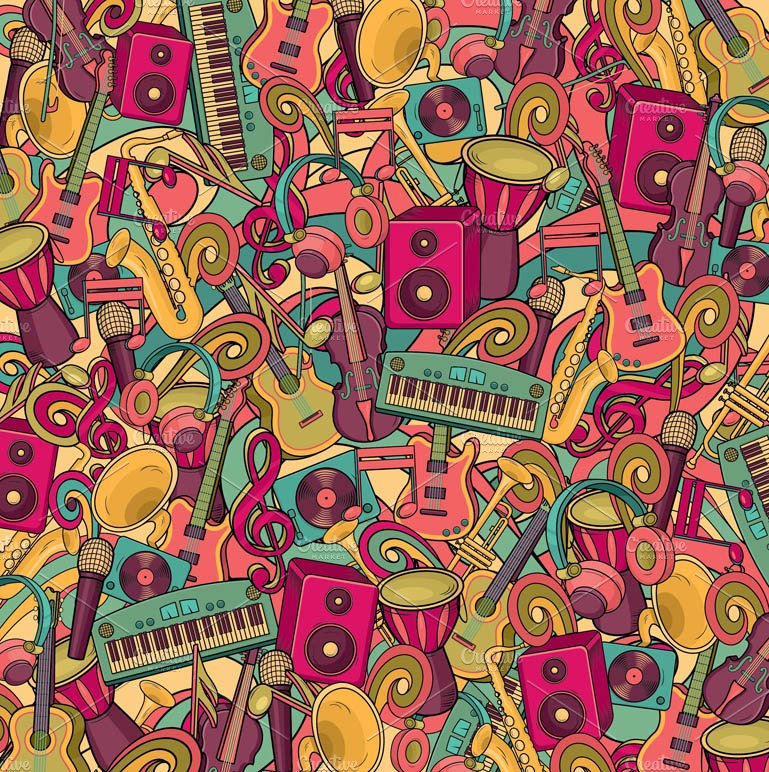 Music backgrounds set cover image.