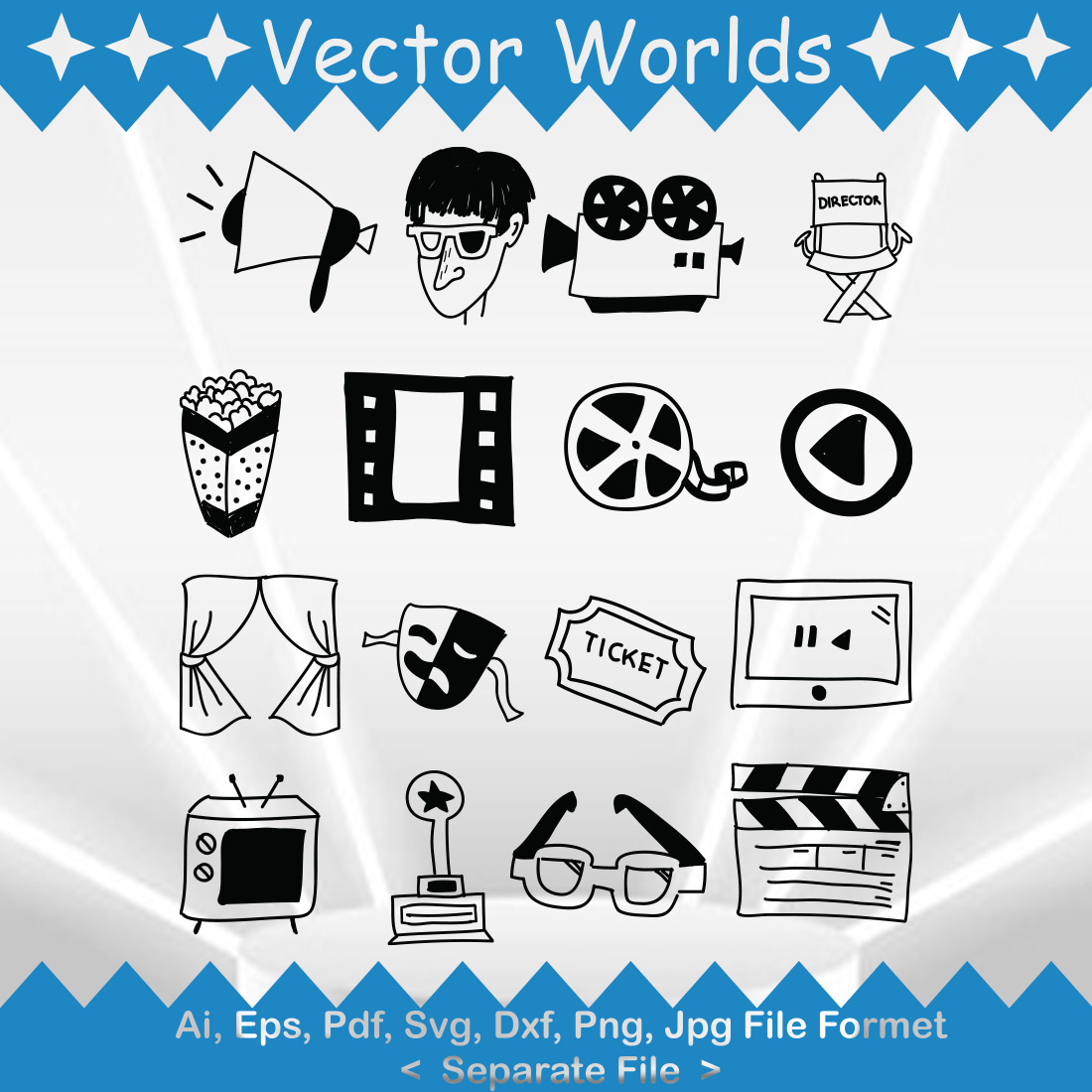 Cinema Element SVG Vector Design preview image.