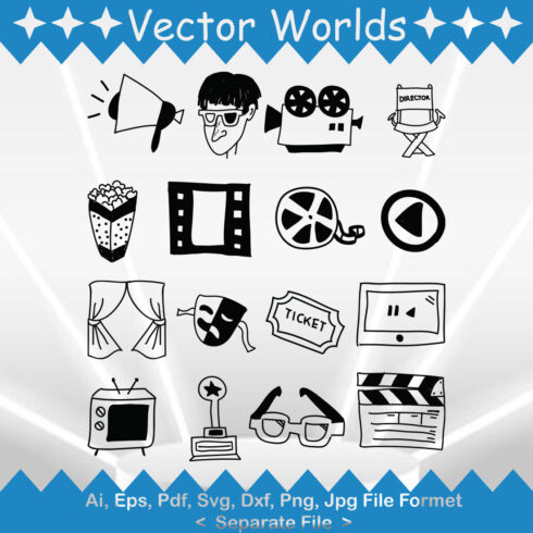 Cinema Element SVG Vector Design cover image.