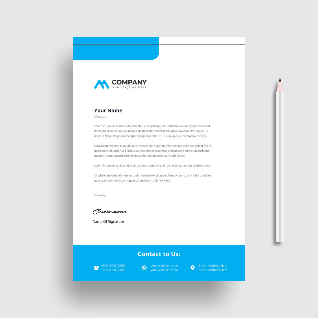 letterhead business corporate template design preview image.