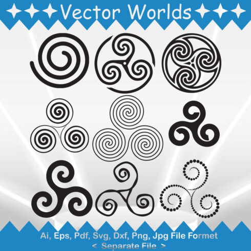 Celtic Spiral Symbol SVG Vector Design cover image.