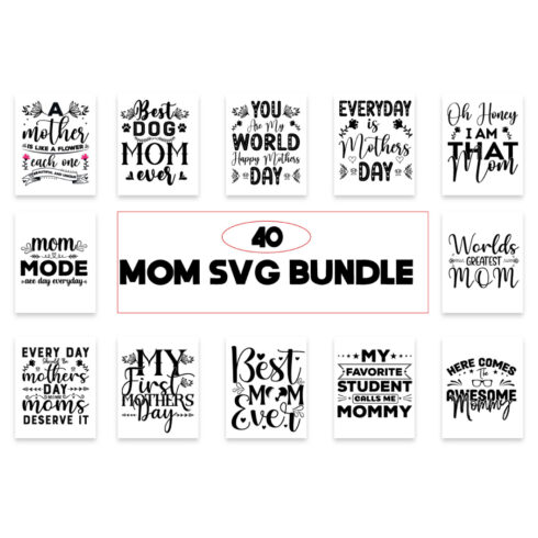 Mom SVG Bundle cover image.