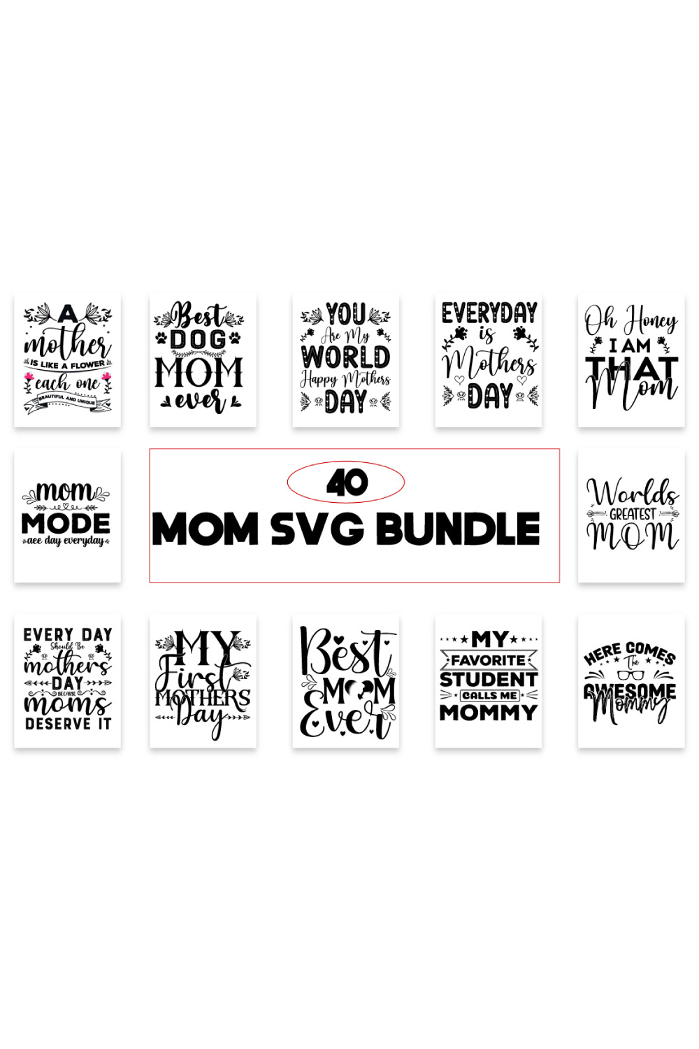 Mom SVG Bundle pinterest preview image.