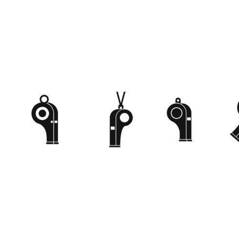 Whistle icon set, simple style cover image.