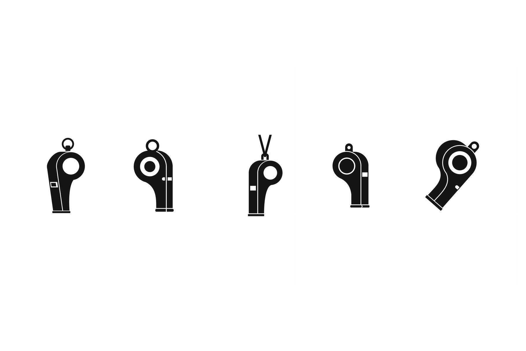 Whistle icon set, simple style cover image.
